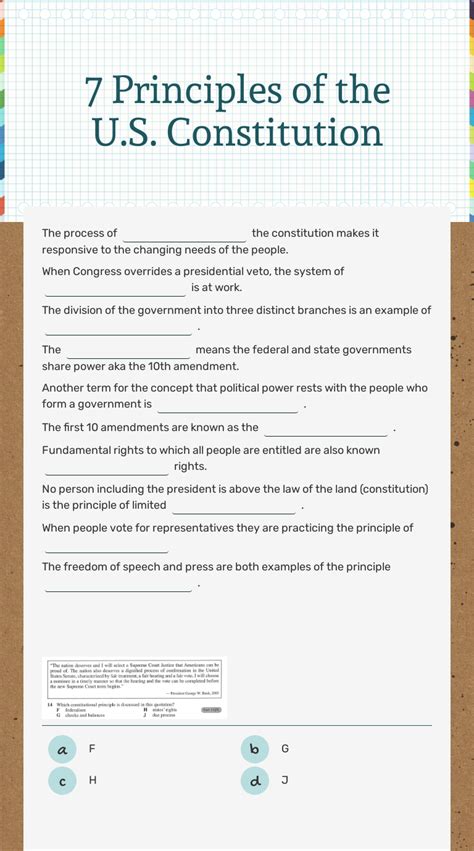 understanding the us constitution worksheet